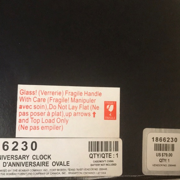 Office Nwt Bombay Oval Anniversary Clock Poshmark